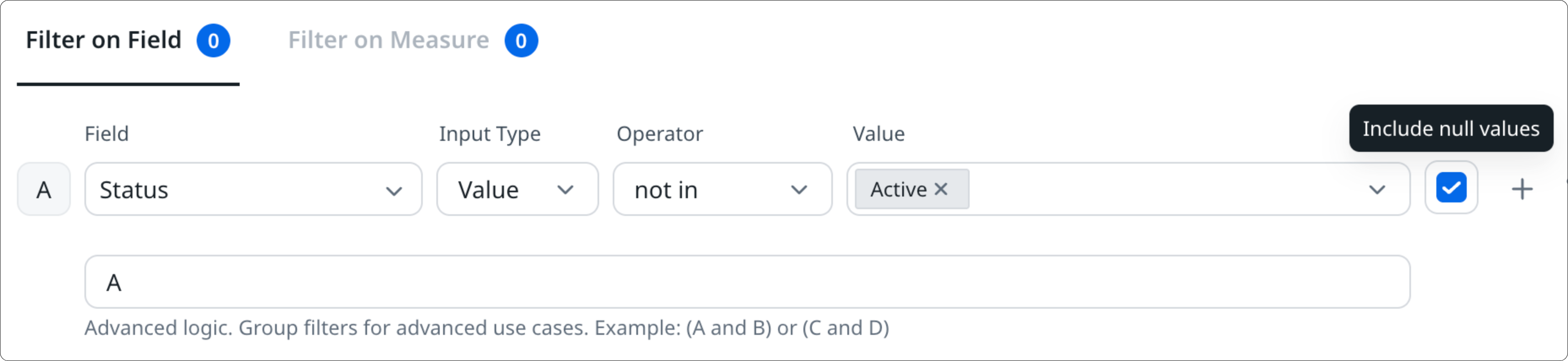 Filter checkbox